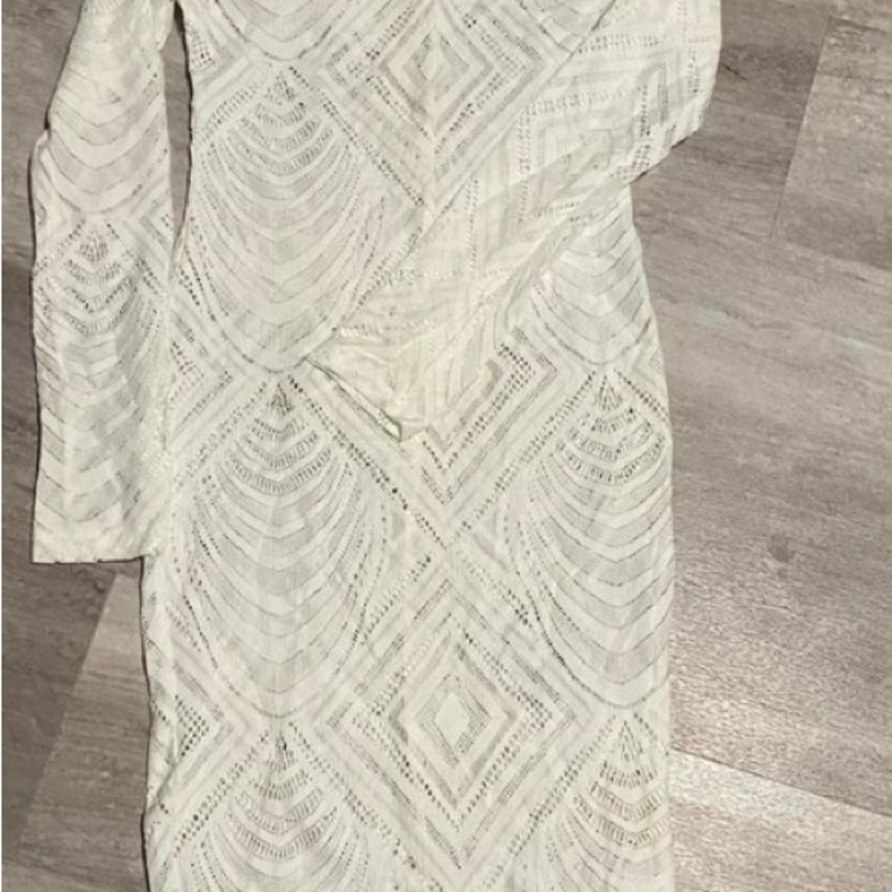 Naked Wardrobe White Crochet Swim Cover-Up - Picture 4 of 5